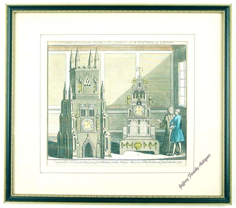 An Engraving of Richard Green's Lichfield Clock, dated 1748