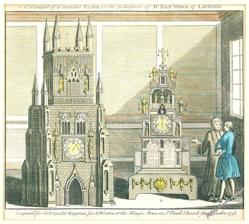An Engraving of Richard Green's Lichfield Clock, dated 1748