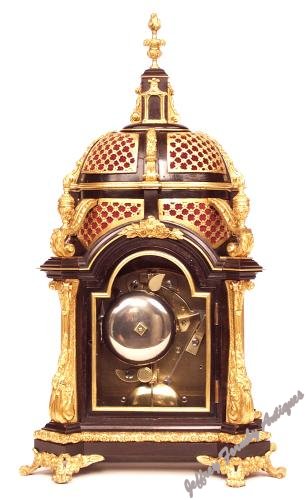 Back view of bracket clock by Viner & Co., London c1830